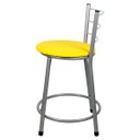 Ver imagem 4 de 4 Banquetas Baixa para Cozinha Epoxi Cinza:amarelo