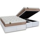 Ver imagem 1 de Cama Box Baú King: Colchão Molas Ensacadas Orthoflex Sensitive + Base Crc Courano White (193x203)