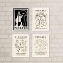Ver imagem 2 de Kit 4 Quadros Minimalistas Obras Picasso 45x34cm - com Vidro:madeira Branca