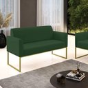 Ver imagem 2 de Sofá Namoradeira Base Industrial Dourado Marisa Veludo Verde D03 - D'Rossi