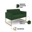 Ver imagem 4 de Sofá Namoradeira Base Industrial Dourado Marisa Veludo Verde D03 - D'Rossi