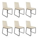 Ver imagem 1 de Kit 6 Cadeiras de Jantar Lille Base Aramado Preta Veludo Bege - Montanaris Decor