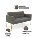 Ver imagem 5 de Sofá Namoradeira 2 Lugares Pé de Ferro Dourado Elisa Suede D03 - D'Rossi