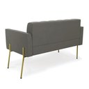 Ver imagem 4 de Sofá Namoradeira 2 Lugares Pé de Ferro Dourado Elisa Suede D03 - D'Rossi