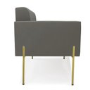 Ver imagem 3 de Sofá Namoradeira 2 Lugares Pé de Ferro Dourado Elisa Suede D03 - D'Rossi