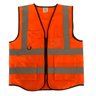 Colete Sinalizador Faixa Refletiva Segurança EPI Trabalho Blusao Fluorescente Bolsos Ziper Obra Tran - 12