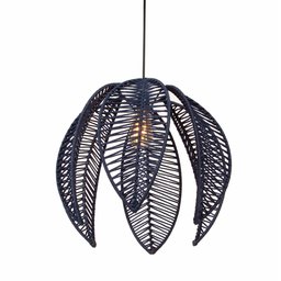 Lustre Pendente Pétala Boho Corda Náutica Sala Quarto:azul Marinho - 1