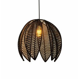 Lustre Pendente Pétala Boho Corda Náutica Sala Quarto:azul Marinho - 2