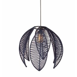 Lustre Pendente Pétala Boho Corda Náutica Sala Quarto:azul Marinho - 4