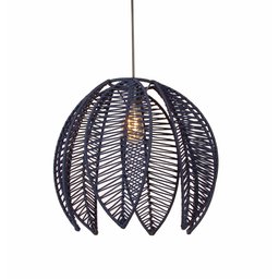 Lustre Pendente Pétala Boho Corda Náutica Sala Quarto:azul Marinho - 3