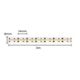 Fita Led Moni 16,7w 528 Leds 12v Rolo 5m Ip20 Nordecor - 3000k - Luz Amarela - 1
