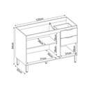 Ver imagem 3 de Gabinete P- Pia Cozinha 3 Portas e 2 Gaveta S- Tampo 120cm Amendola-nude Prime Tx