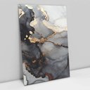 Ver imagem 1 de Quadro Decorativo em Canvas Abstrato Mármore Black Gray TaColado Borda Infinita 120 x 80cm