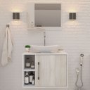 Ver imagem 5 de Armário de Banheiro com Cuba e Espelho 1 Porta 2 Prateleiras Branco Chess/Snow 13689 - Compace