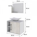 Ver imagem 3 de Armário de Banheiro com Cuba e Espelho 1 Porta 2 Prateleiras Branco Chess/Snow 13689 - Compace