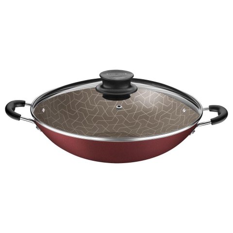 Wok Tramontina Paris Revestimento Interno e Externo em Antiaderente Starflon Max Vermelho
