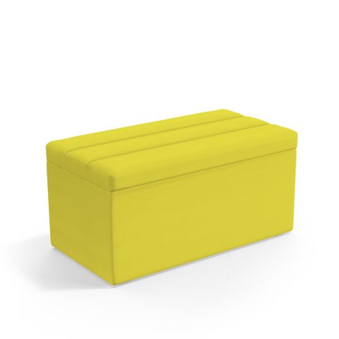 Calçadeira Baú Ursa 90 para Cama de Solteiro Z-004 Sued Amarelo Aradecor
