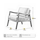 Ver imagem 3 de Poltrona Decorativa Couro Offwhite Isis