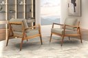 Ver imagem 1 de Poltrona Decorativa Couro Offwhite Isis