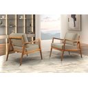 Ver imagem 1 de Poltrona Decorativa Couro Offwhite Isis