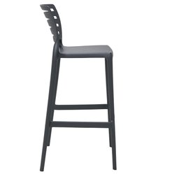 Conjunto de 4 Cadeiras Plásticas Tramontina Sofia Alta Bar em Polipropileno e Fibra de Vidro Grafite - 4 Conjunto de 4 Cadeiras Plásticas Tramontina Sofia Alta Bar em Polipropileno e Fibra de Vidro Grafite - 4