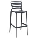 Ver imagem 2 de Conjunto de 4 Cadeiras Plásticas Tramontina Sofia Alta Bar em Polipropileno e Fibra de Vidro Grafite