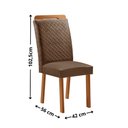 Ver imagem 3 de Mesa de Jantar Carolina 180cm Tampo MDF Vidro Canto Copo com 6 Cadeira Aline