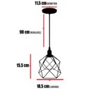 Ver imagem 2 de Pendente Aramado Cálice Preto Luminária Lustre Industrial Teto Vintage Cobre Rose Agp Ilumini