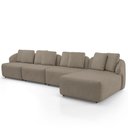 Ver imagem 6 de Sofá 5 Lugares com Chaise Direito Sala Living 388cm Arlo F04 Veludo Marrom Claro - Lyam Decor
