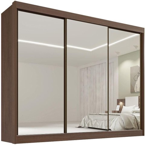 Guarda Roupa Dubai Castanho 3 Portas 6 Gavetas D’doro