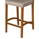 Ver imagem 5 de Kit 3 Banquetas Alta Roma Rattan Luxo Balcão Sacada Pés em Madeira Maciça Premium Banco Cor Bege