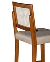 Ver imagem 7 de Kit 3 Banquetas Alta Roma Rattan Luxo Balcão Sacada Pés em Madeira Maciça Premium Banco Cor Bege