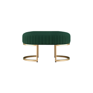 Recamier Puff Glow Veludo Verde Escuro 75cm Zahav Estofados
