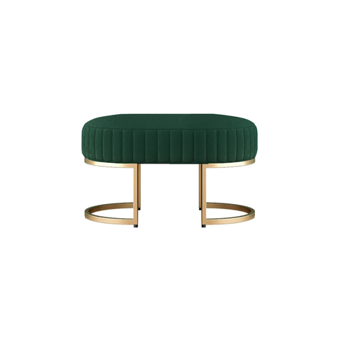 Recamier Puff Glow Veludo Verde Escuro 75cm Zahav Estofados