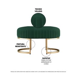 Recamier Puff Glow Veludo Verde Escuro 75cm Zahav Estofados - 2