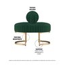 Recamier Puff Glow Veludo Verde Escuro 75cm Zahav Estofados - 2