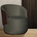 Ver imagem 1 de Poltrona Organica Beatriz Veludo Cinza C/ Composê Corano Marrom - Lm Decor
