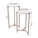 Ver imagem 3 de Mesa Lateral Redonda Áquila Cobre e Tampo Branco