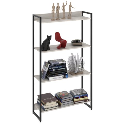 Estante Livreiro Multiuso Dynamica Industrial 80cm 4 Prateleiras C08 Snow - Mpozenato