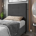 Ver imagem 2 de Cabeceira Cama Box Solteiro 90cm D10 Safira Suede Cinza - Mpozenato
