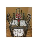 Ver imagem 3 de Conjunto MESA DE JANTAR COM 4 CADEIRAS Munique 1.20m tampo vidro material AÇO COR CRAQUEADA chumbo Q