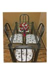 Ver imagem 3 de Conjunto MESA DE JANTAR COM 4 CADEIRAS Munique 1.20m tampo vidro material AÇO COR CRAQUEADA chumbo Q