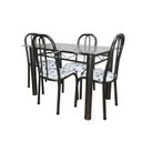 Ver imagem 2 de Conjunto MESA DE JANTAR COM 4 CADEIRAS Munique 1.20m tampo vidro material AÇO COR CRAQUEADA chumbo Q