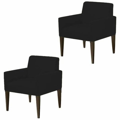 Kit com 2 Poltronas Decorativa Laís Sued Preto