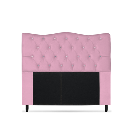 Cabeceira Dunas Solteiro 90cm com Strass Suede: Rosa Bebê