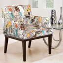 Ver imagem 5 de Kit com 2 Poltronas Decorativa Vitória Tecido Estampa Jornal