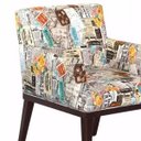 Ver imagem 3 de Kit com 2 Poltronas Decorativa Vitória Tecido Estampa Jornal