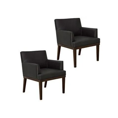 Kit com 2 Poltronas Decorativa Vitória Preto