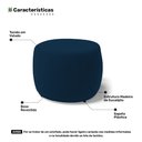 Ver imagem 3 de Puff Decorativo Living Aisha Orgânico Veludo Azul Marinho - Desk Design