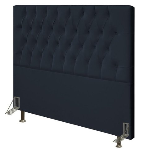 Cabeceira Cama Box Casal Queen 160cm Diamante Veludo J02 Preto